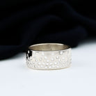 Certified Moissanite Wide Wedding Band in Flush Setting D-VS1 - Rosec Jewels