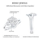 Round Moissanite Cluster Bridal Ring Set for Women D-VS1 - Rosec Jewels