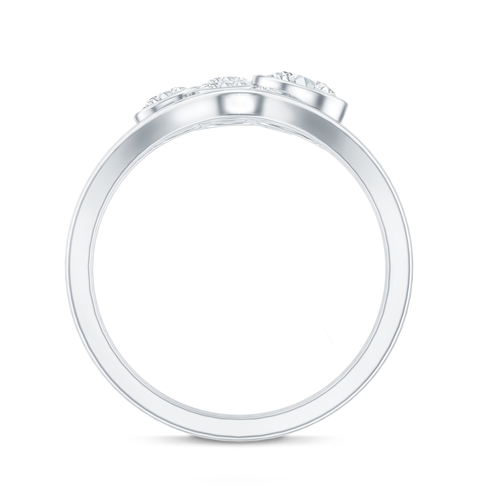 Round Moissanite Cluster Bridal Ring Set for Women D-VS1 - Rosec Jewels