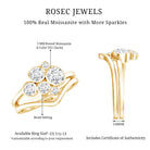 Round Moissanite Cluster Bridal Ring Set for Women D-VS1 - Rosec Jewels