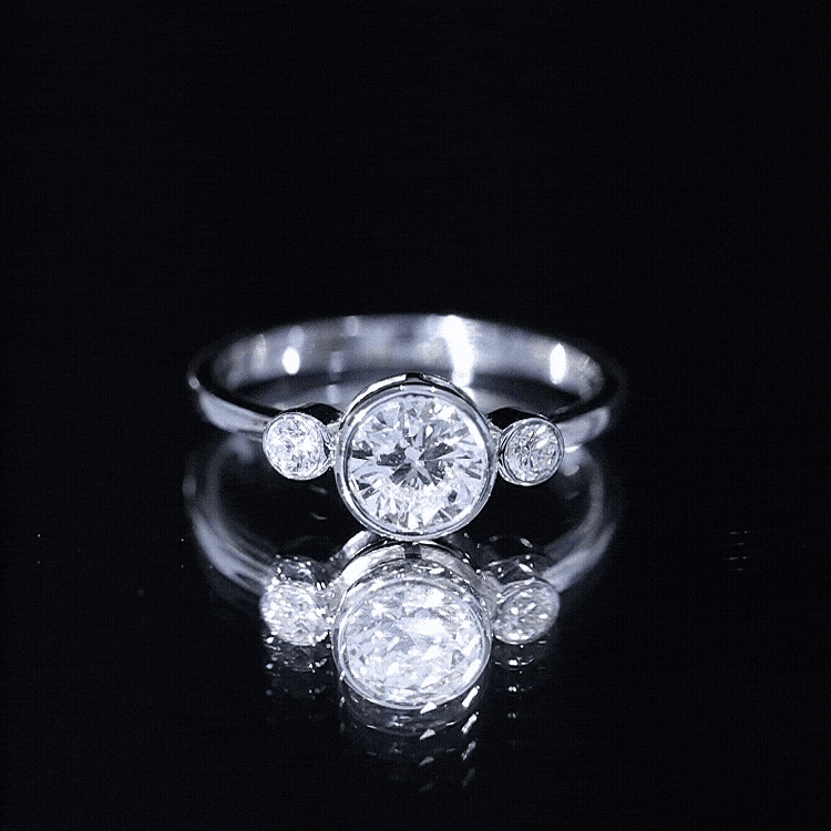 Bezel Set Moissanite Solitaire Engagement Ring D-VS1 - Rosec Jewels