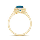 Pear Shaped London Blue Topaz and Diamond Statement Engagement Ring AAA - Rosec Jewels