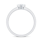 Solitaire Moissanite Heart Promise Ring with Side Stones D-VS1 - Rosec Jewels