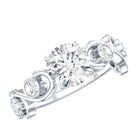 Certified Moissanite Engagement Ring with Ivy Scroll Shank D-VS1 - Rosec Jewels