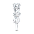 Certified Moissanite Engagement Ring with Ivy Scroll Shank D-VS1 - Rosec Jewels