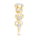 Certified Moissanite Engagement Ring with Ivy Scroll Shank D-VS1 - Rosec Jewels