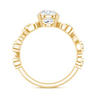 Certified Moissanite Engagement Ring with Ivy Scroll Shank D-VS1 - Rosec Jewels