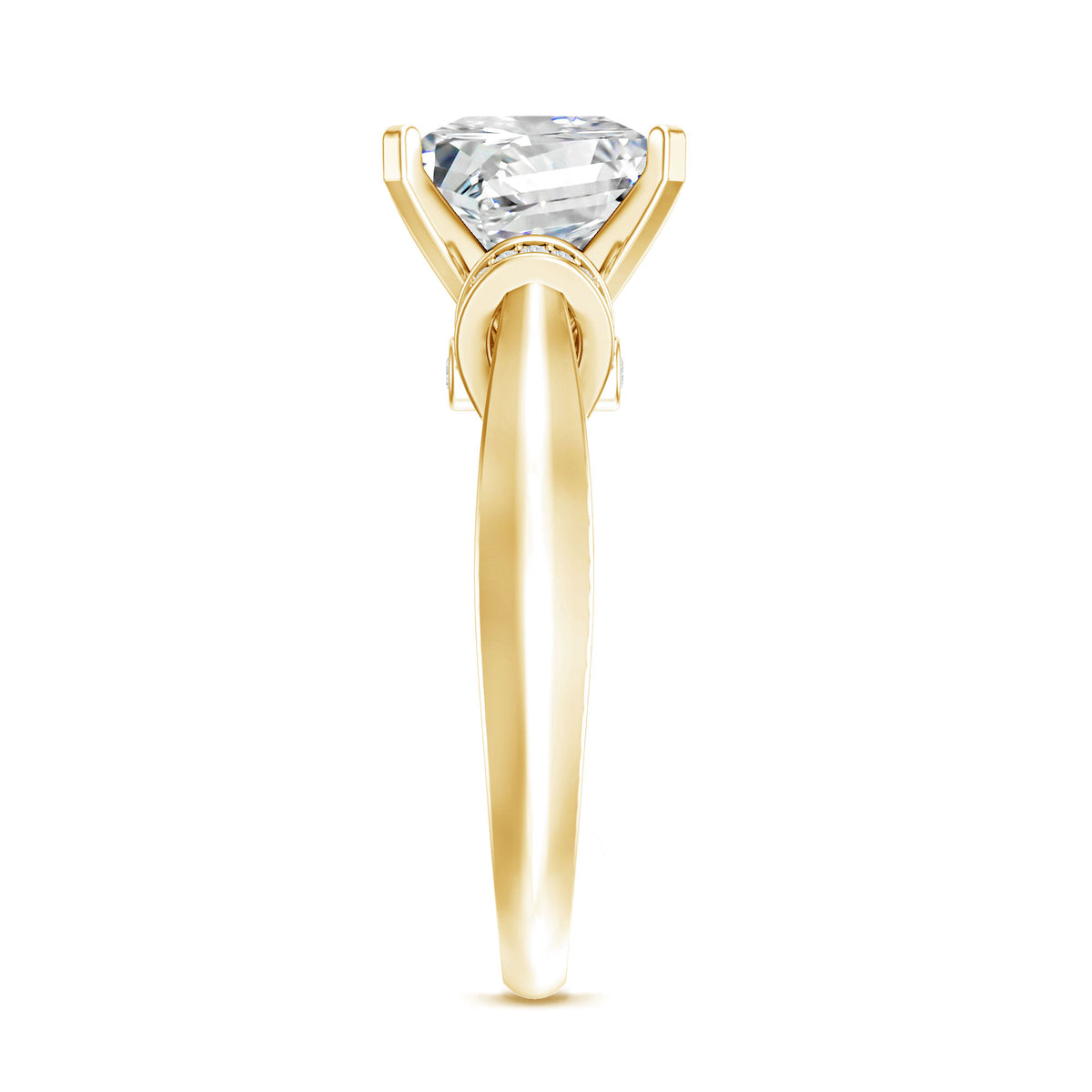 Rosec Jewels-4 Carat Princess Cut Lab Grown Diamond Solitaire Engagement Ring IGI Certified