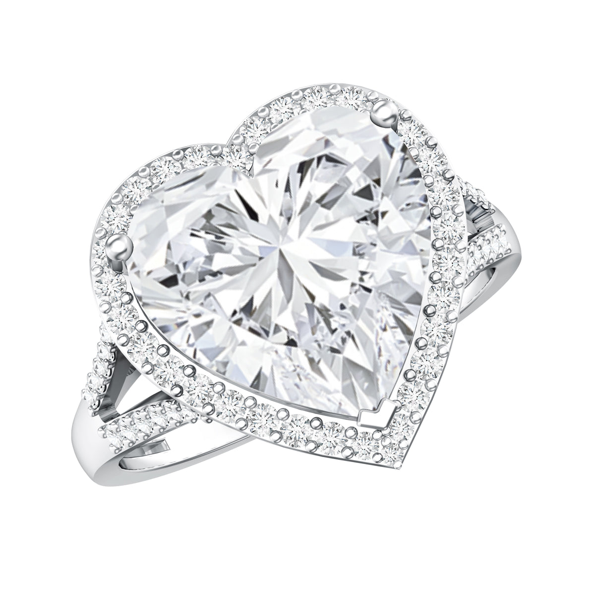 IGI Graded 5 Carat Heart Shape Lab Grown Diamond Cocktail Ring Lab - ( E-VS1 ) - Rosec Jewels