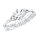 IGI Graded Lab Grown 1 Carat Diamond Engagement Ring with Wedding Band Lab - ( E-VS1 ) - Rosec Jewels
