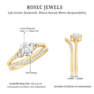 IGI Graded Lab Grown 1 Carat Diamond Engagement Ring with Wedding Band Lab - ( E-VS1 ) - Rosec Jewels