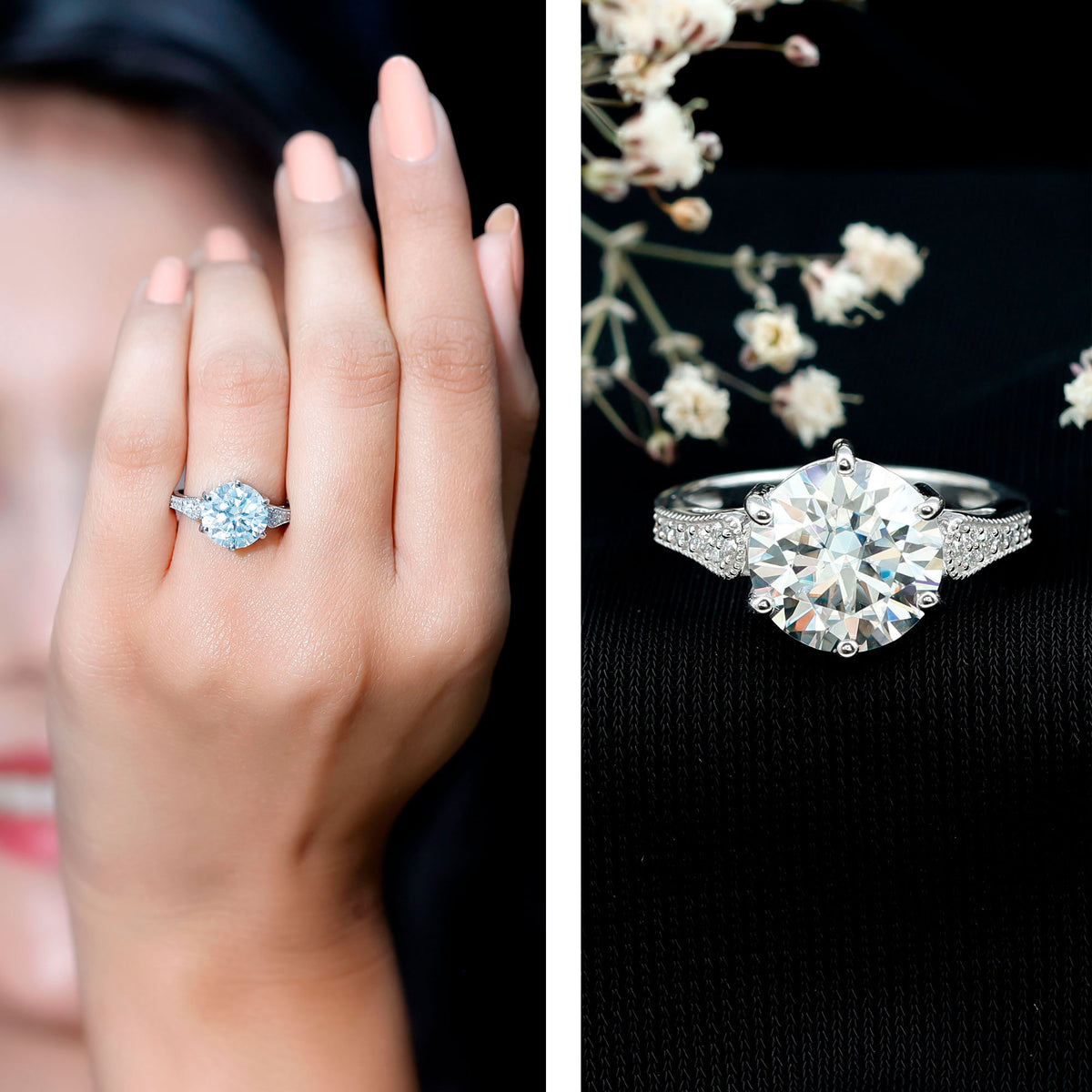 Huge 4 Carat Lab Grown Diamond Solitaire Engagement Ring IGI Verified Lab - ( E-VS1 ) - Rosec Jewels