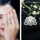 IGI Verified 2 Carat Lab Grown Diamond Cocktail Ring for Women Lab - ( E-VS1 ) - Rosec Jewels
