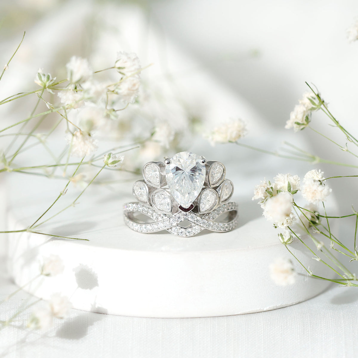 IGI Verified 2 Carat Lab Grown Diamond Cocktail Ring for Women Lab - ( E-VS1 ) - Rosec Jewels
