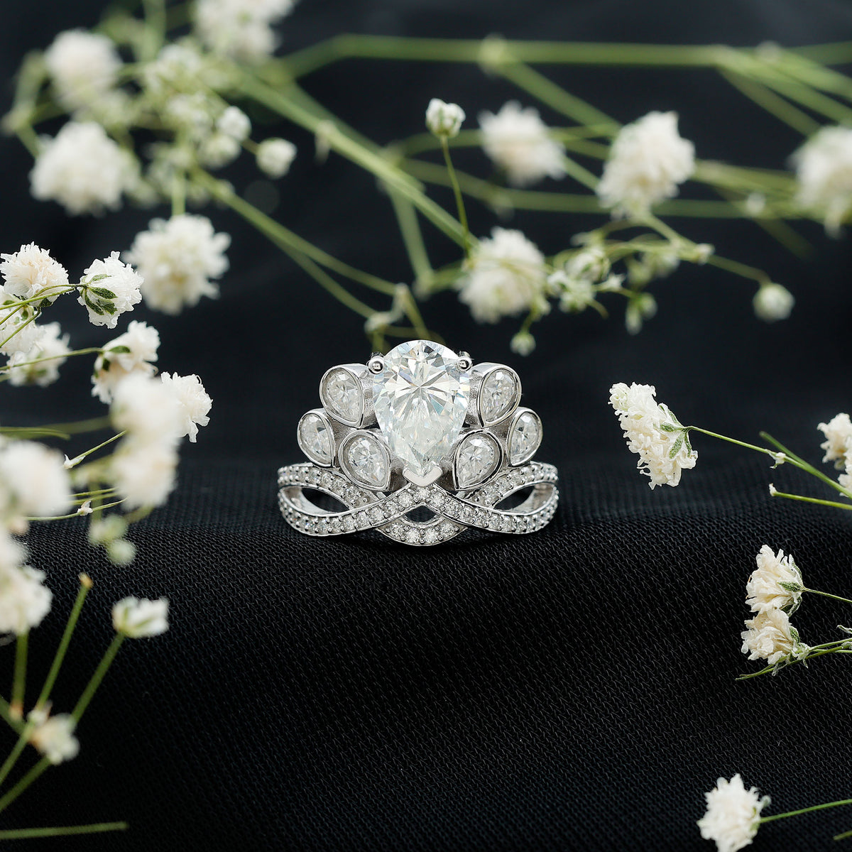 IGI Verified 2 Carat Lab Grown Diamond Cocktail Ring for Women Lab - ( E-VS1 ) - Rosec Jewels