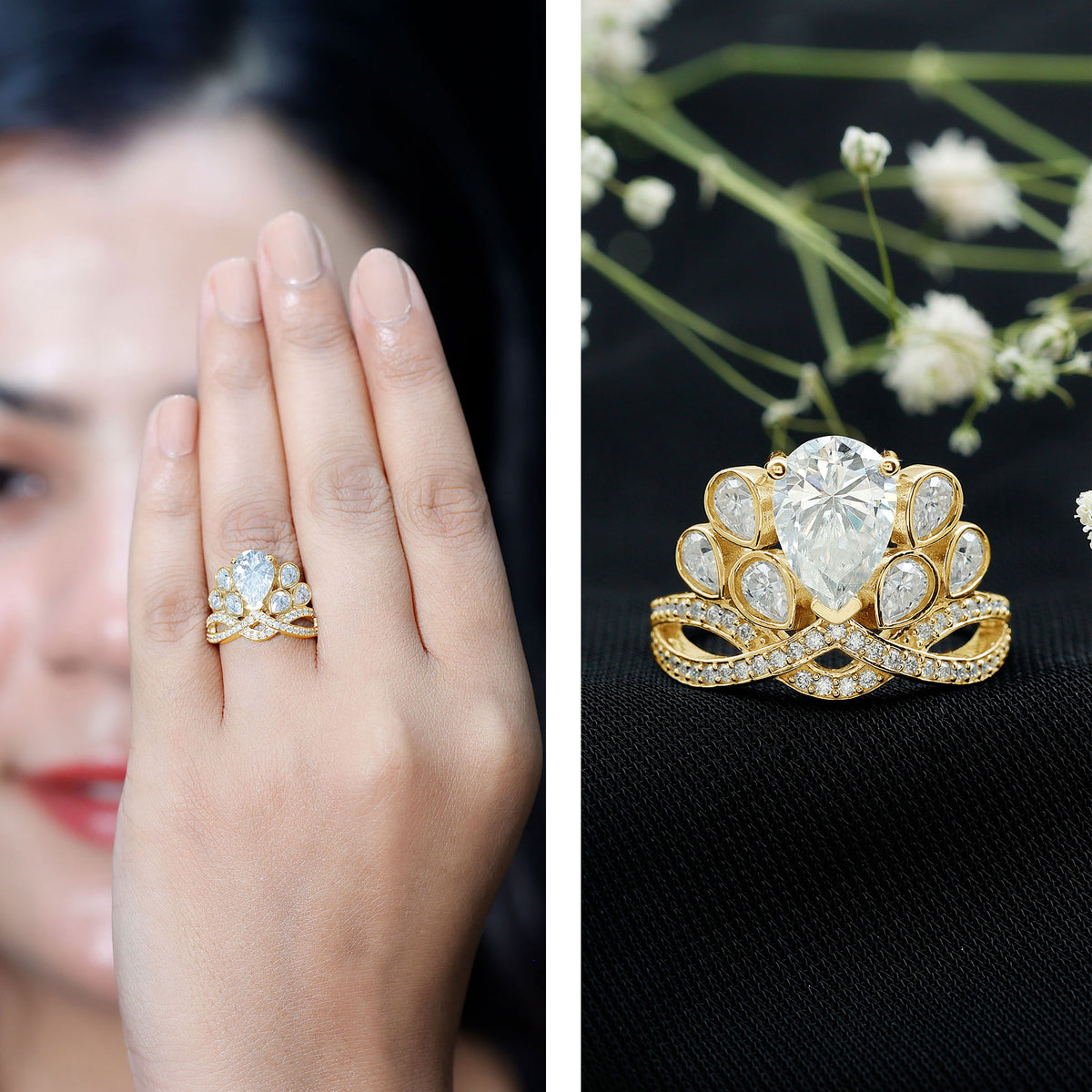 IGI Verified 2 Carat Lab Grown Diamond Cocktail Ring for Women Lab - ( E-VS1 ) - Rosec Jewels