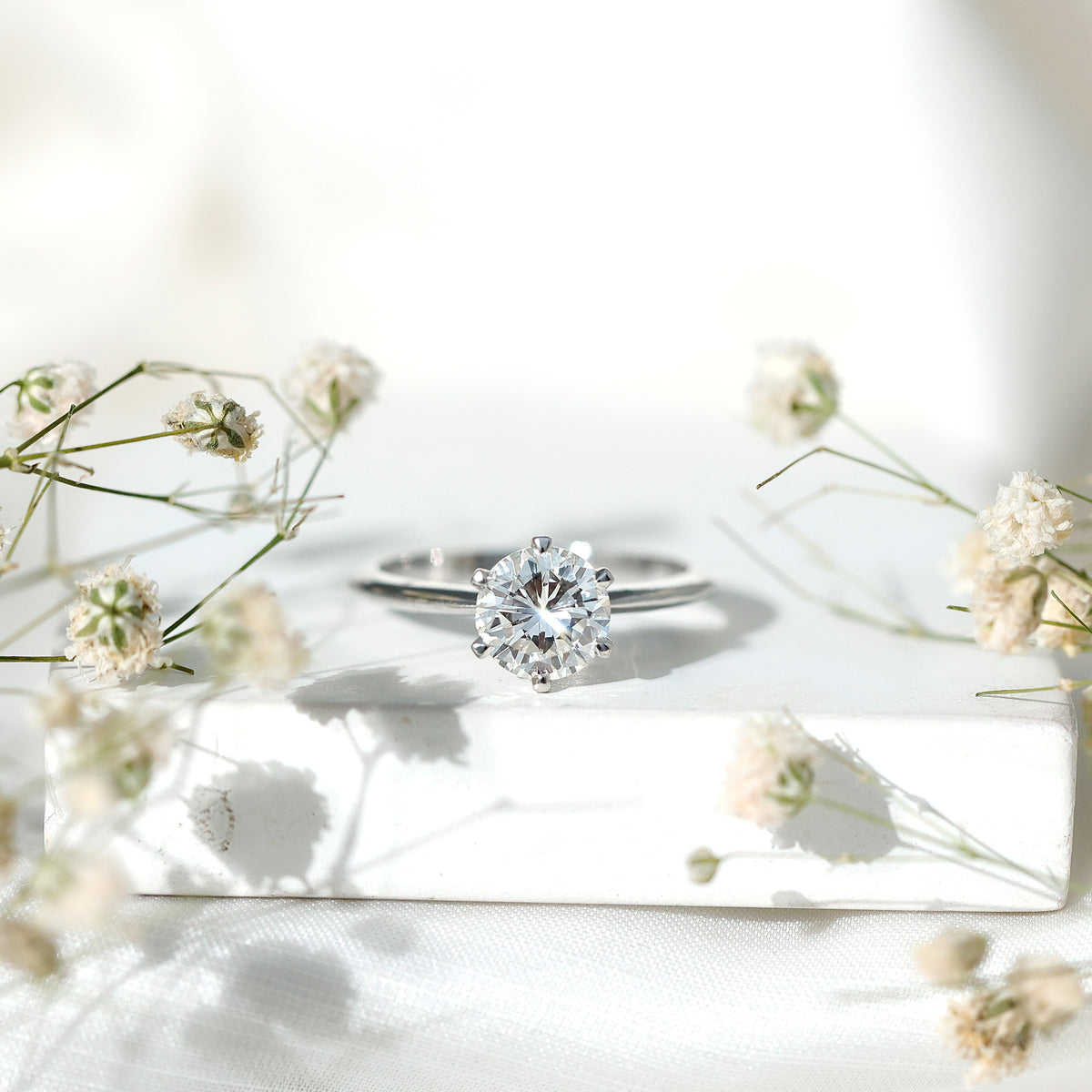 Lab Grown 2 Carat Diamond Solitaire Engagement Ring with IGI Certificate Lab - ( E-VS1 ) - Rosec Jewels