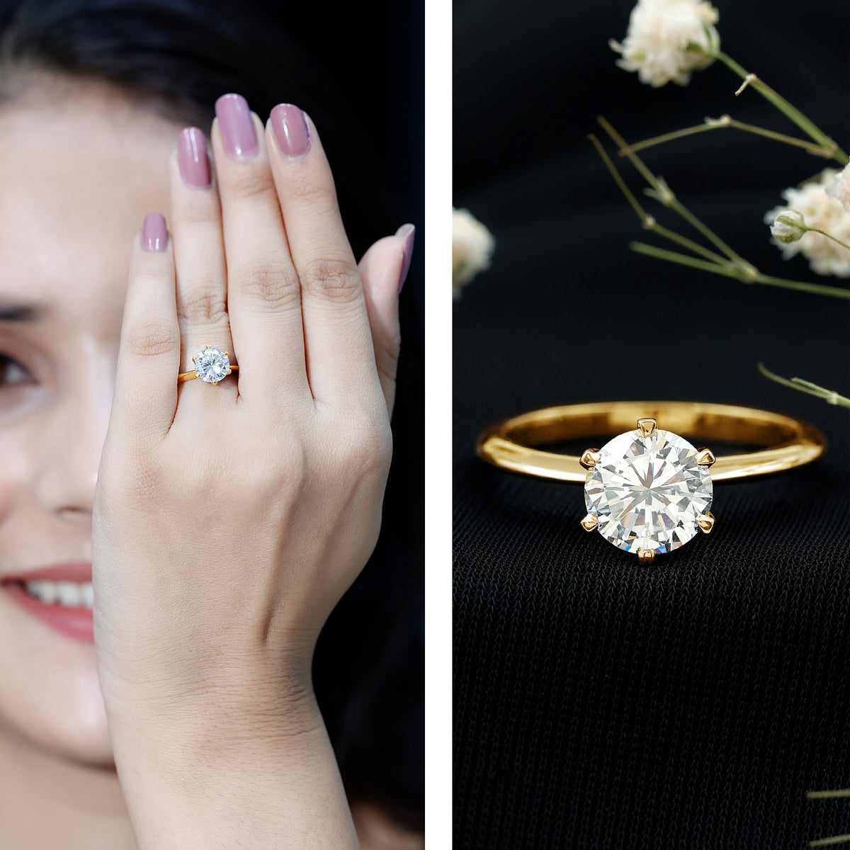 Lab Grown 2 Carat Diamond Solitaire Engagement Ring with IGI Certificate Lab - ( E-VS1 ) - Rosec Jewels