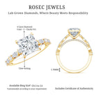 4 Carat Princess Cut Lab Grown Diamond Designer Engagement Ring IGI Certified Lab - ( E-VS1 ) - Rosec Jewels