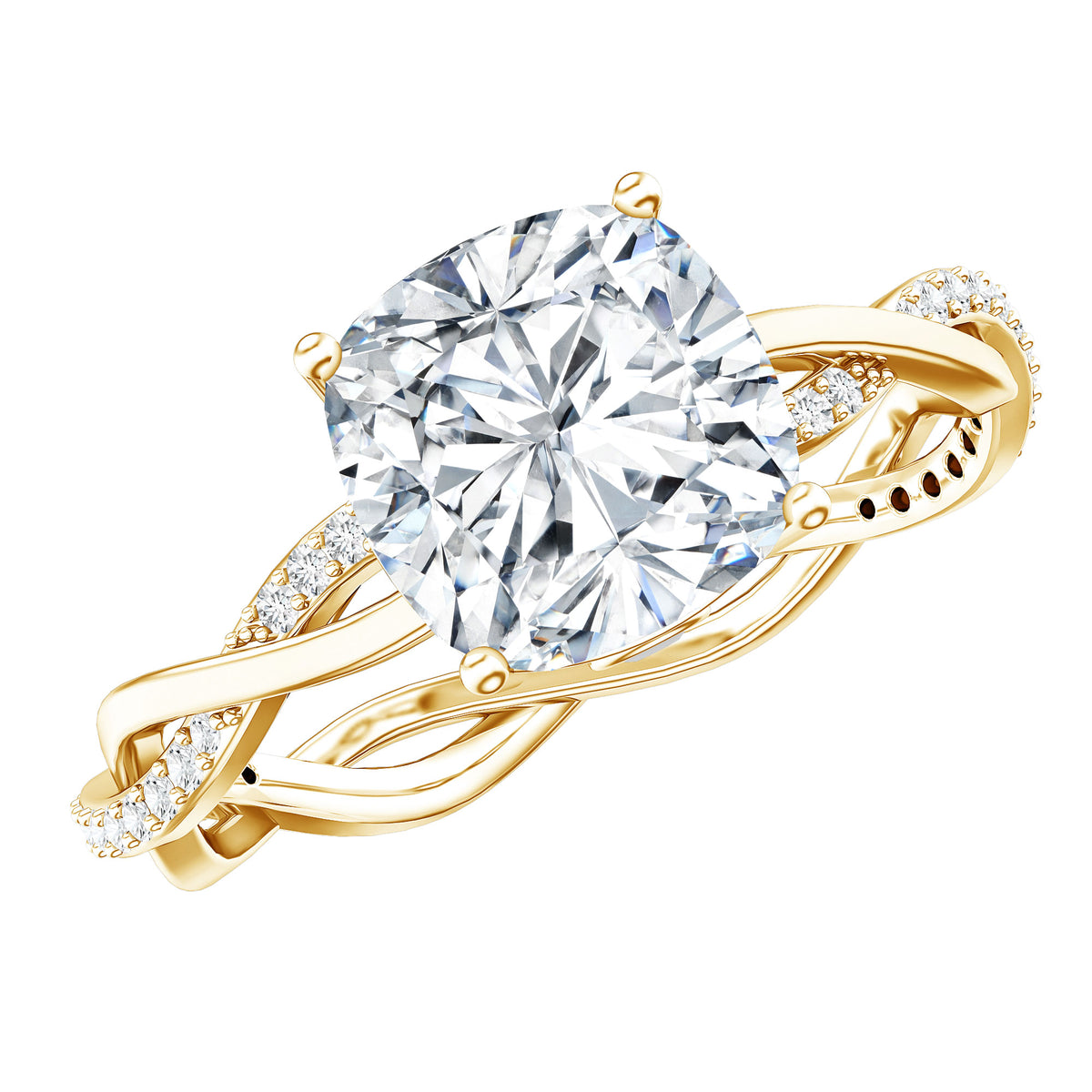 IGI Graded 3 Carat Solitaire Lab Grown Diamond Braided Engagement Ring Lab - ( E-VS1 ) - Rosec Jewels
