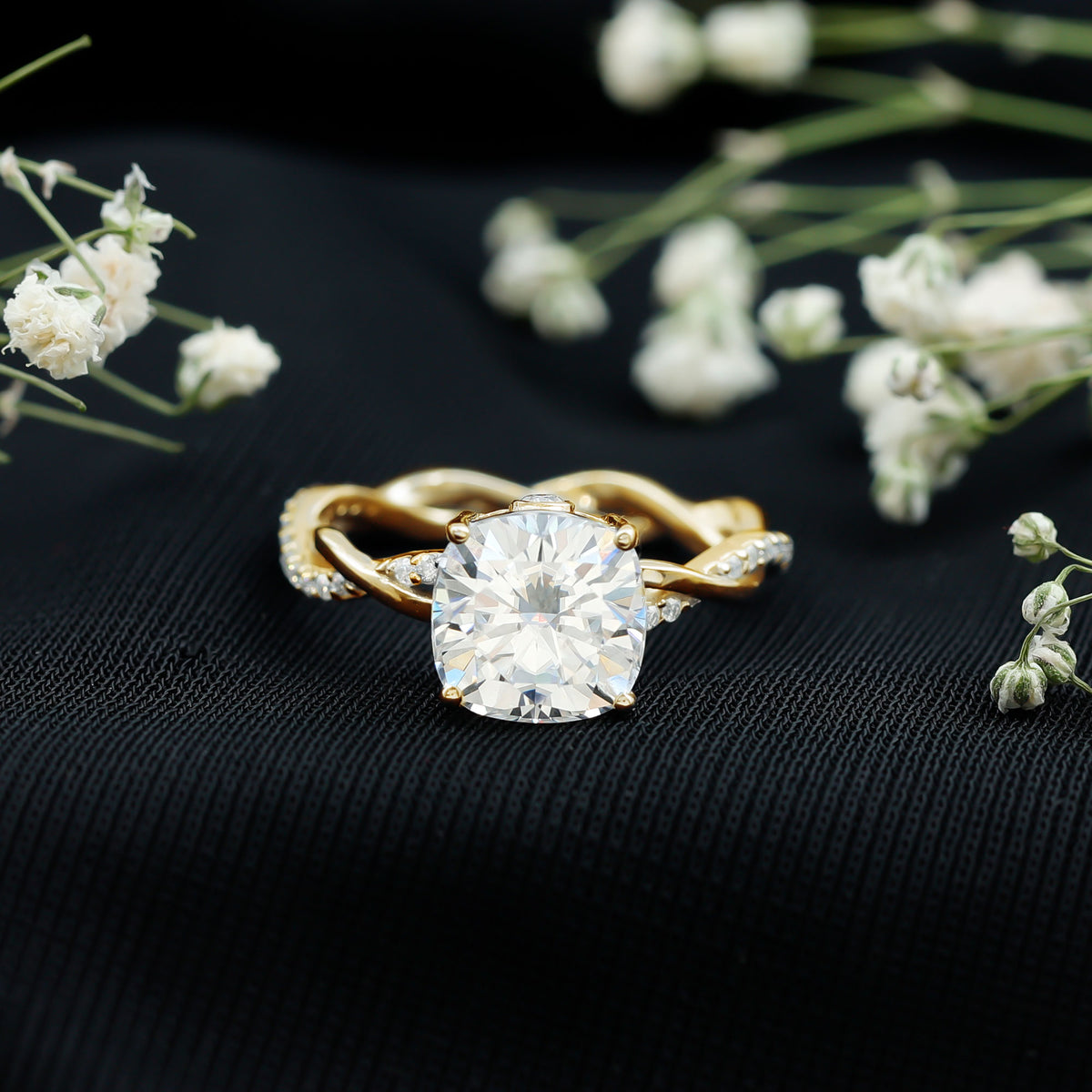 IGI Graded 3 Carat Solitaire Lab Grown Diamond Braided Engagement Ring Lab - ( E-VS1 ) - Rosec Jewels