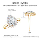 IGI Verified 2 Carat Lab Grown Diamond Pear Halo Engagement Ring Lab - ( E-VS1 ) - Rosec Jewels