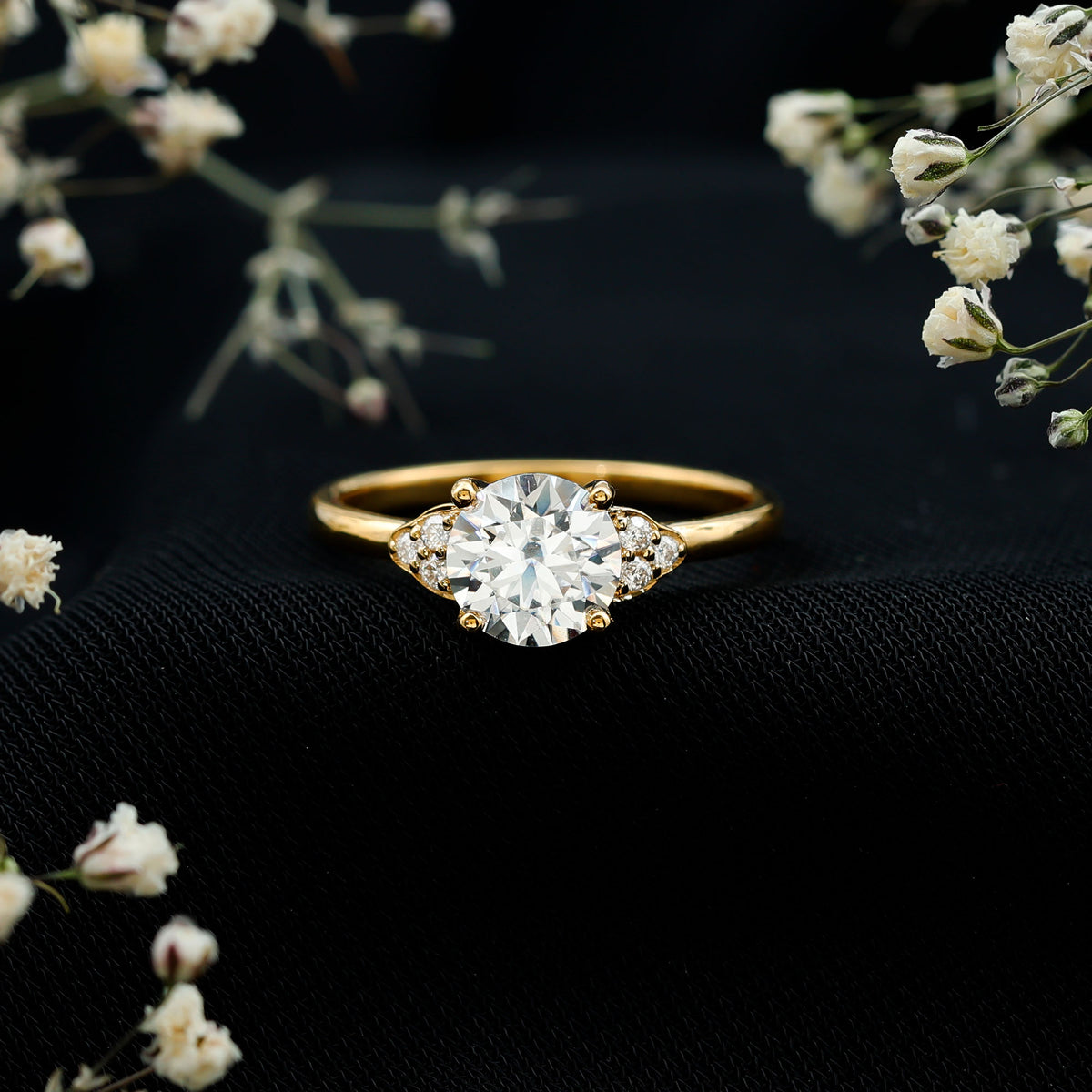 IGI Certified 2 Carat Lab Grown Diamond Round Engagement Ring for Her Lab - ( E-VS1 ) - Rosec Jewels