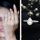 Lab Grown 2 Carat Diamond Teardrop Engagement Ring with IGI Certificate Lab - ( E-VS1 ) - Rosec Jewels