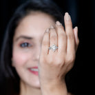 IGI Certified 1 Carat Oval Lab Grown Diamond Trio Wedding Ring Set Lab - ( E-VS1 ) - Rosec Jewels