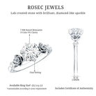 2 Carat Lab Grown Diamond Rose Flower Engagement Ring IGI Verified Lab - ( E-VS1 ) - Rosec Jewels
