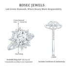IGI Documented 2 Carat Lab Grown Diamond Cocktail Ring with Halo Lab - ( E-VS1 ) - Rosec Jewels