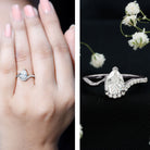 1 Carat Pear Shaped Lab Grown Diamond Bypass Engagement Ring IGI Graded Lab - ( E-VS1 ) - Rosec Jewels