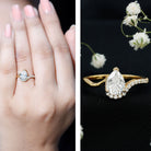 1 Carat Pear Shaped Lab Grown Diamond Bypass Engagement Ring IGI Graded Lab - ( E-VS1 ) - Rosec Jewels