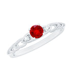Rosec Jewels-Lab Grown Ruby Designer Promise Ring with Diamond