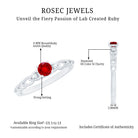 Rosec Jewels-Lab Grown Ruby Designer Promise Ring with Diamond