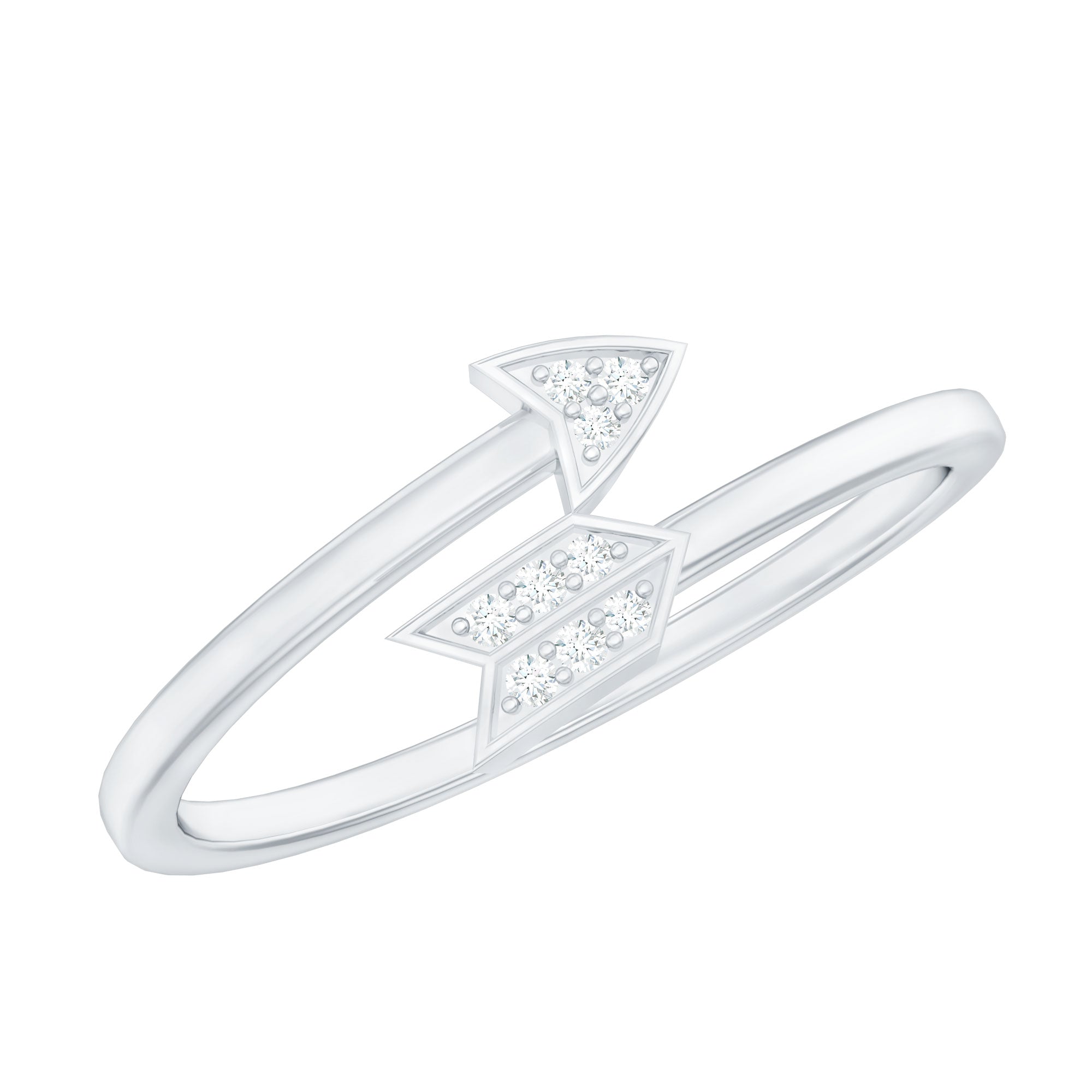 Natural Diamond Minimal Love Arrow Ring