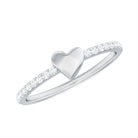 Diamond Heart Shape Promise Ring for Her Natural - ( HI-SI ) - Rosec Jewels