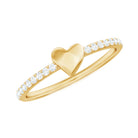 Diamond Heart Shape Promise Ring for Her Natural - ( HI-SI ) - Rosec Jewels