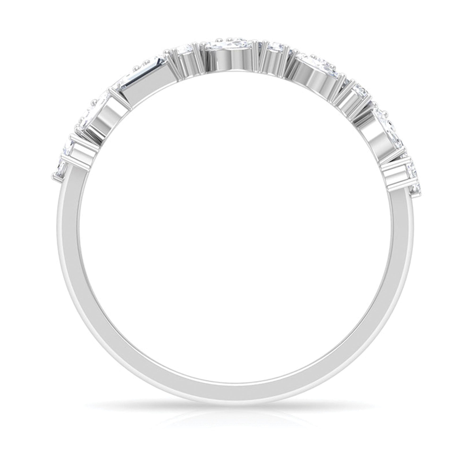 Real Diamond Half Eternity Band Ring Natural - ( HI-SI ) - Rosec Jewels
