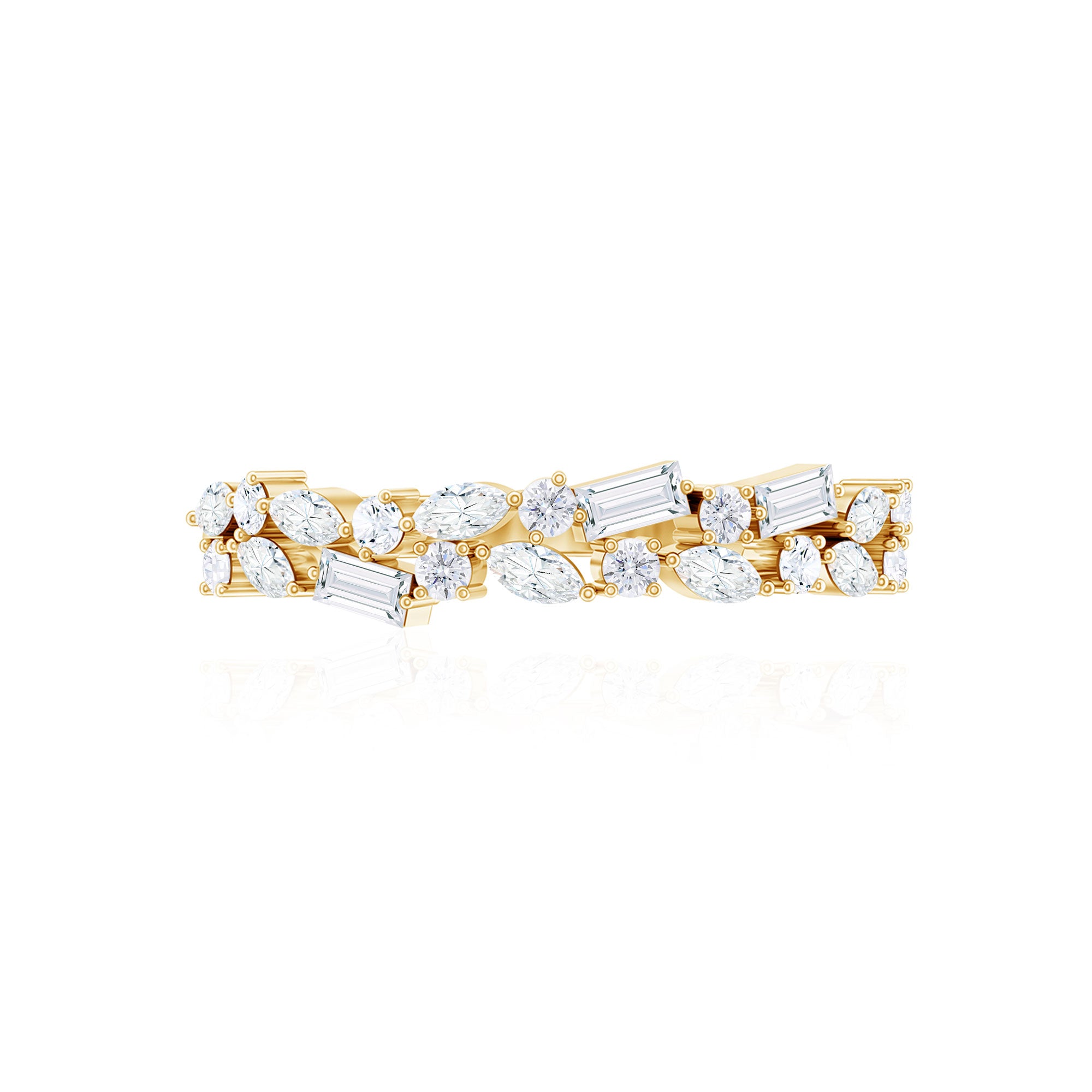Real Diamond Half Eternity Band Ring Natural - ( HI-SI ) - Rosec Jewels