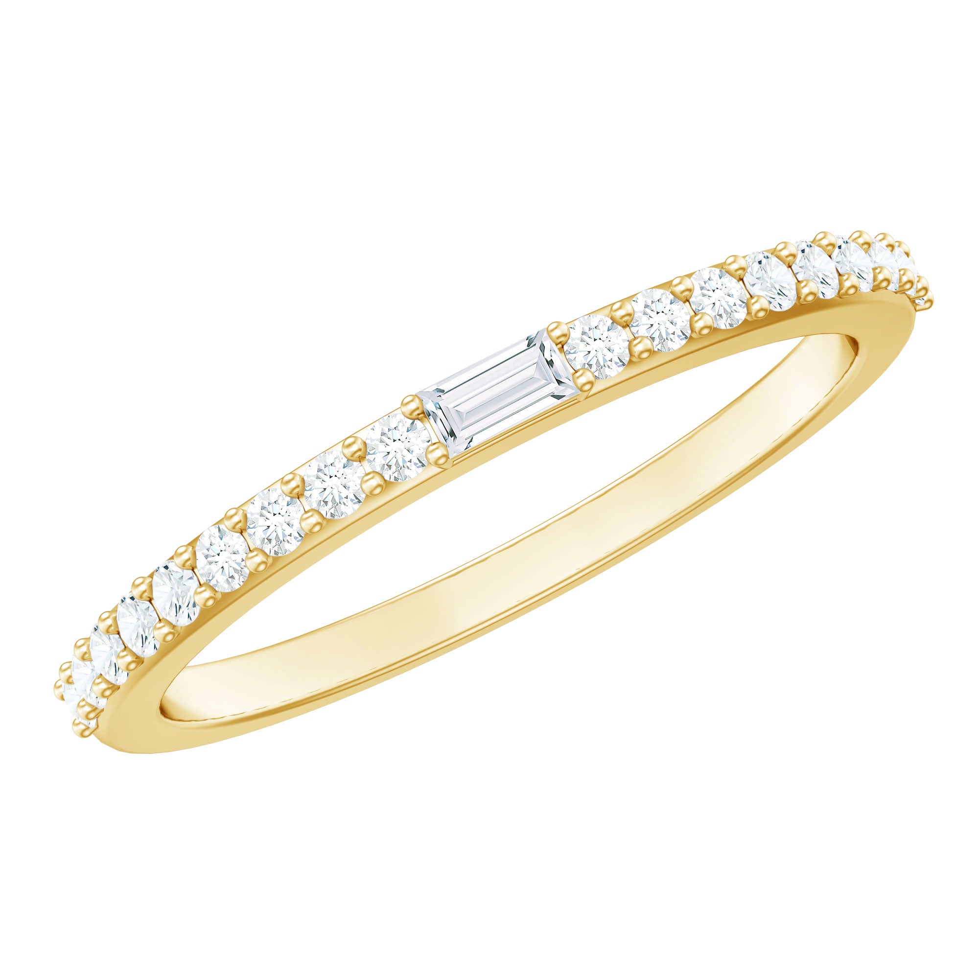 Real Diamond Half Eternity Ring Natural - ( HI-SI ) - Rosec Jewels