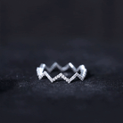 Minimal Diamond Zig Zag Eternity Band Ring Natural - ( HI-SI ) - Rosec Jewels
