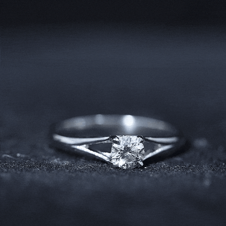 Certified Diamond Solitaire Ring in Claw Setting Natural - ( HI-SI ) - Rosec Jewels