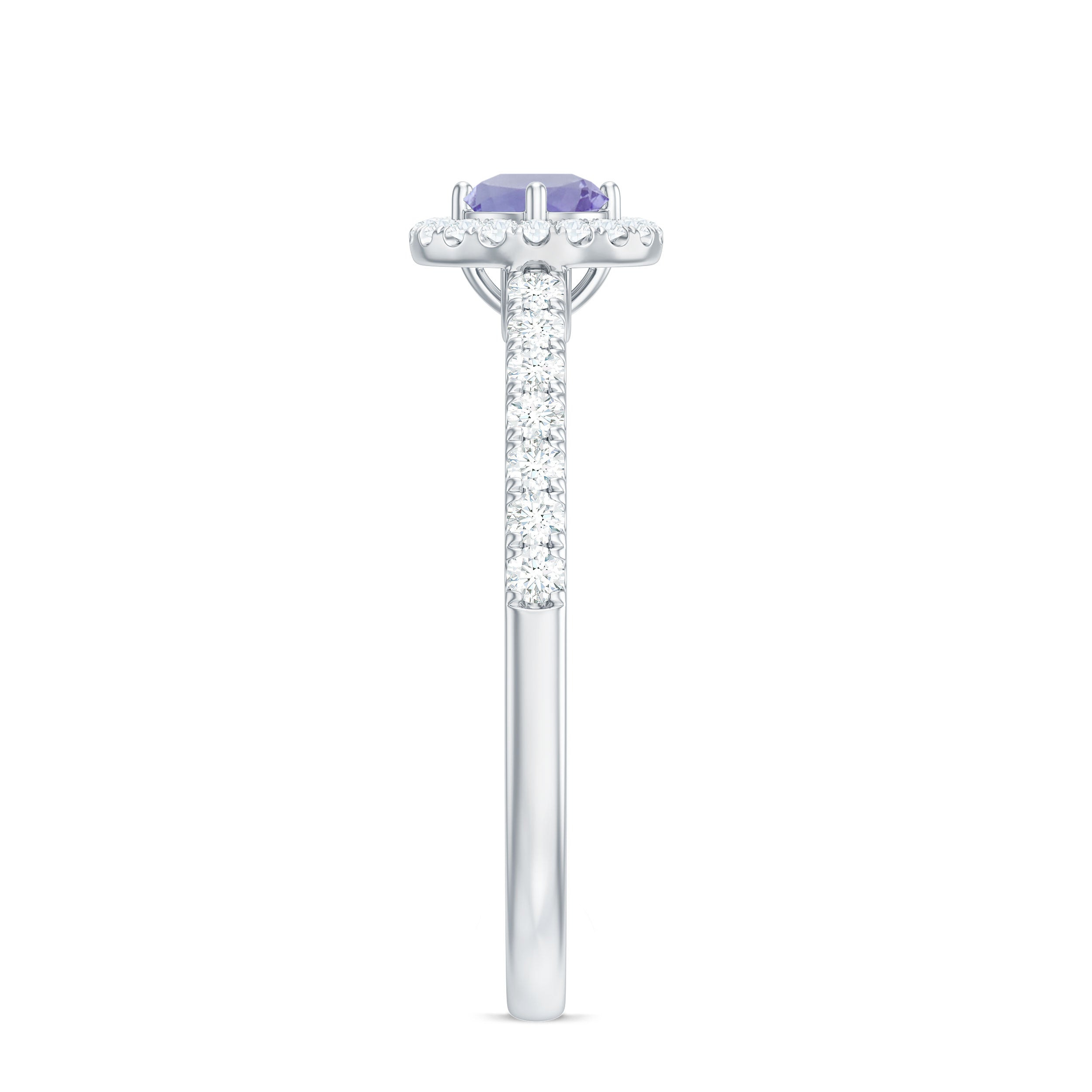 Rosec Jewels-Natural Tanzanite and Diamond Promise Ring for Engagement