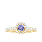 Rosec Jewels-Natural Tanzanite and Diamond Promise Ring for Engagement
