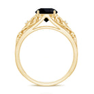 Vintage Inspired Black Onyx Filigree Engagement Ring AAA - Rosec Jewels
