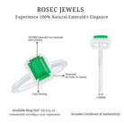 Natural 1.2 Carat Emerald Engagement Ring with Diamond Halo AAA - Rosec Jewels