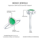 Real Emerald Teardrop Engagement Ring with Diamond Halo AAA - Rosec Jewels