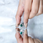 Real Emerald Teardrop Engagement Ring with Diamond Halo AAA - Rosec Jewels