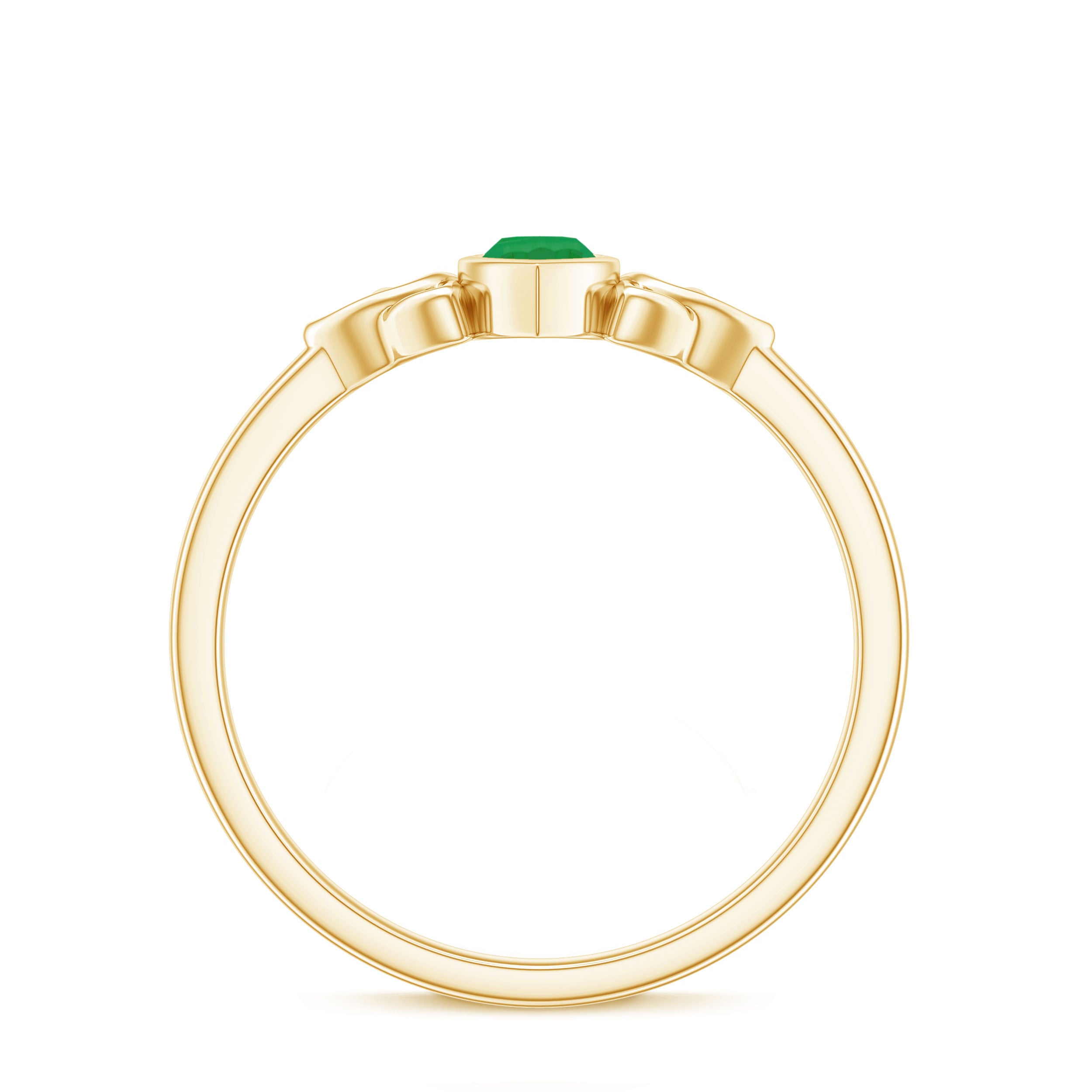 Marquise Cut Natural Emerald Celtic Engagement Ring in Bezel Setting AAA - Rosec Jewels